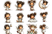 Whimsical Baby Angels Clipart, an Illustration by Designking (Thumbnail 3 of 5)