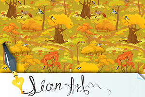 Seamless Pattern - Autumn Forest