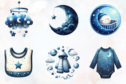 Navy Sky Blue Baby Nursery Clipart, an Illustration by RobertsArt (Thumbnail 2 of 8)