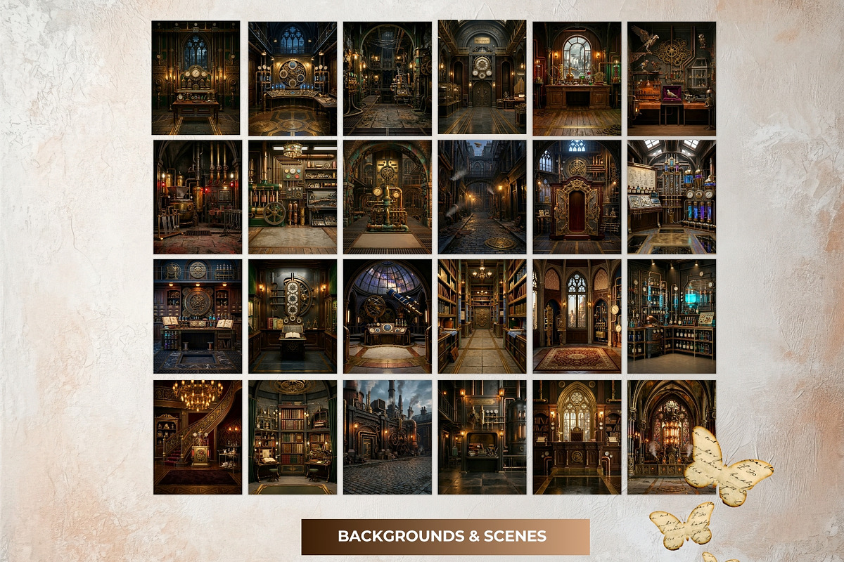 Brass Requiem Steampunk Backdrops V1, a Background Graphic by ThatsDesignArt (Photo 5 of 12)