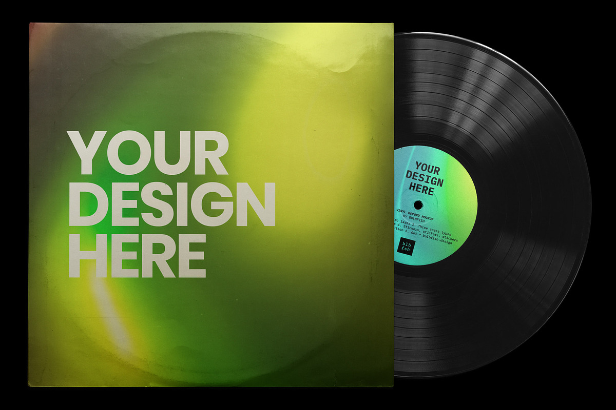 Vinyl Record Mockup, a Packaging Mockup by BULBFISH (Photo 5 of 10)