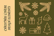 Christmas Linear Line Art Elements, a Decorative Illustration by nandinigraphics (Thumbnail 2 of 4)