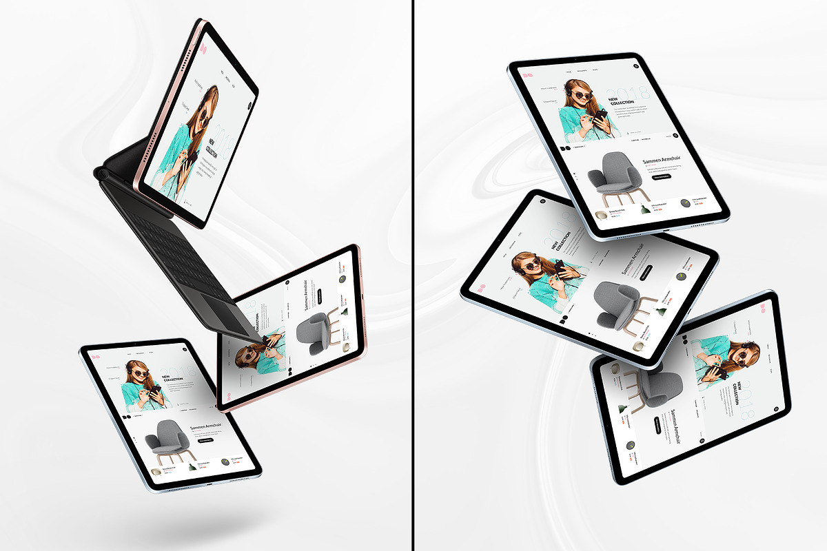 All New iPad Air Mockups, an iPad Mockup by ydlabs (Photo 3 of 9)