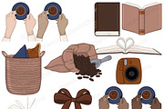 Books And Coffee Clipart, a Food Illustration by GlamArtZhanna (Thumbnail 4 of 7)