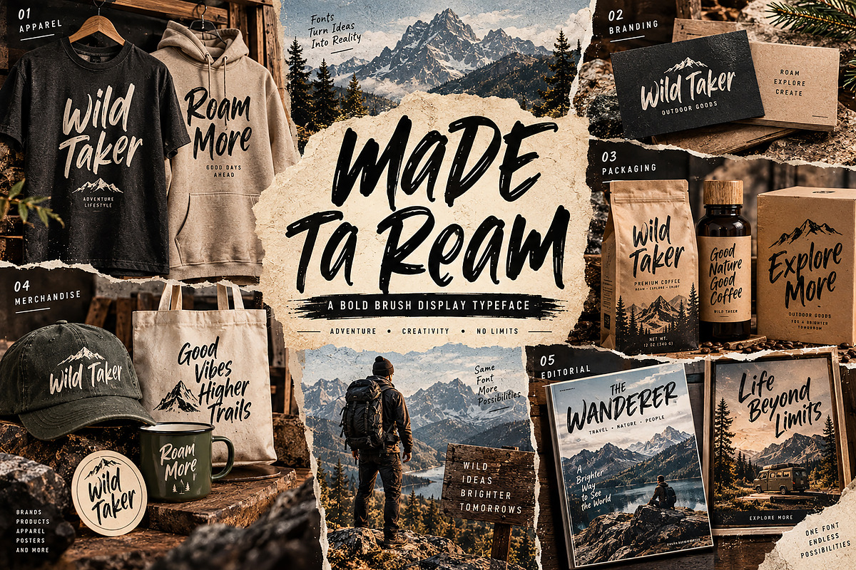 Wild Taker — Bold Brush Script Font, a Script Font by Wow Magic (Photo 2 of 4)
