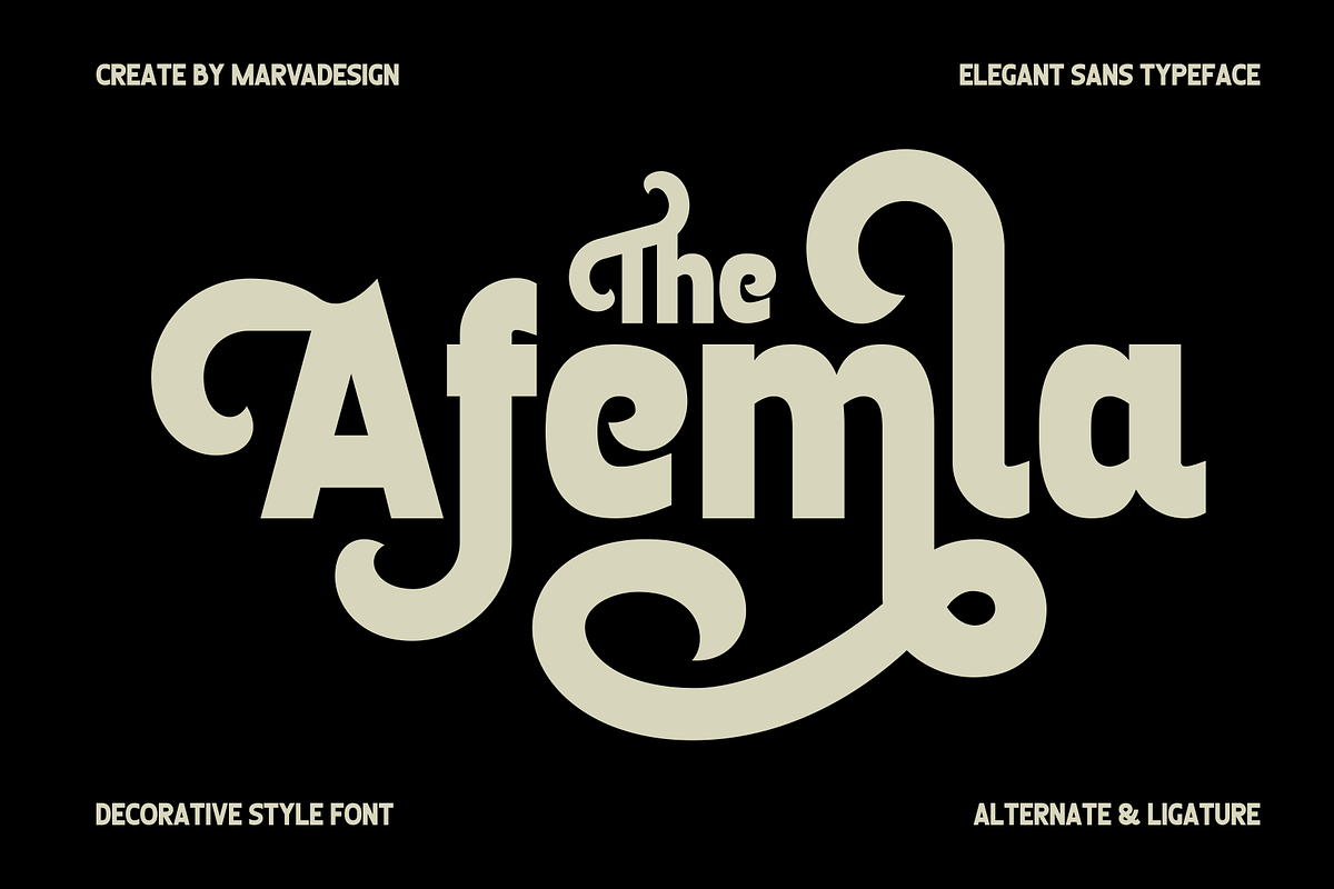 Afemla Font, a Sans Serif Font by Marvadesign (Photo 1 of 10)