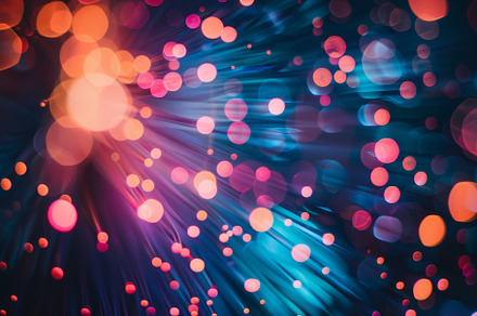 A burst of colorful light patterns f, a Photo by Tanuart