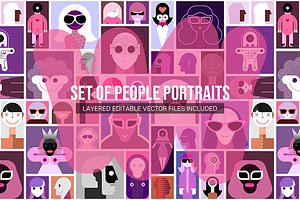 Set Of People Vector Portraits, a Person Illustration by danjazzia