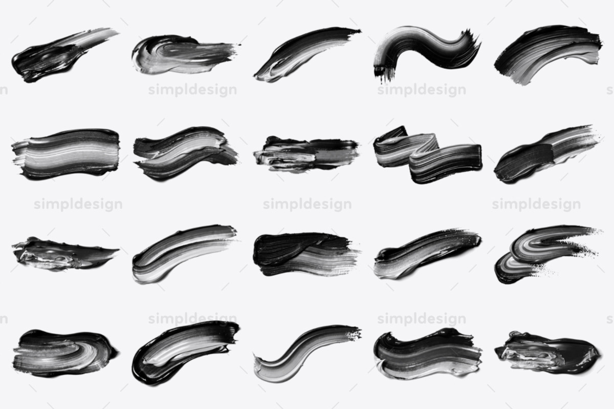25 Oil Impasto Photoshop Brushes, a Brush Add-On by SimplDesign (Photo 2 of 3)
