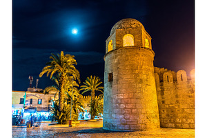 The great mosque of sousse at night tunisia featuring tunisia, africa, and, an Architecture Photo by Leonid Andronov