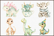 Cute Dinosaurs Clipart Baby Dinosaur, an Illustration by Sublimation Artist (Thumbnail 3 of 6)