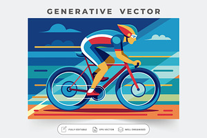 A man riding a bike down an urban st, a Graphic by Iftikhar Alam