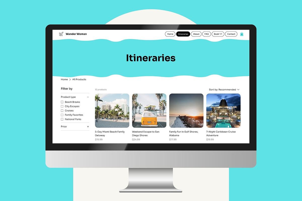 Family Travel Itinerary Wix Template preview 2