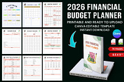 2026 Financial Budget Planner, a Stationery Template by Designmela01 (Thumbnail 1 of 10)