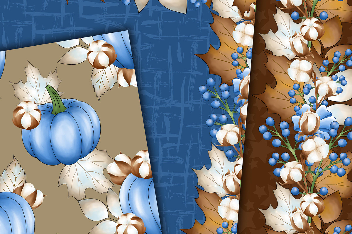 Autumn pumpkins, a Pattern Graphic by DarinaDigital (Photo 4 of 6)