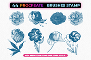 44 Flower Brush Stamps Procreate, a Brush Add-On by Graphics Resources (Thumbnail 5 of 8)