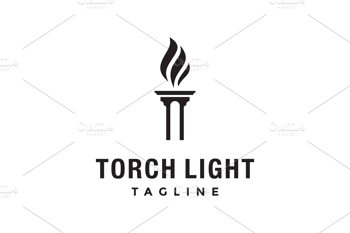 Torch Fire Flame Light Logo Design, a Branding & Logo Template by jundio studio