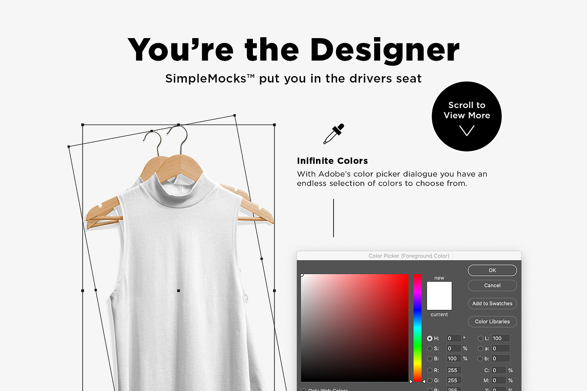 Women's Mock Neck Tank Mockup, a Shirt Mockup by DesignSupply Co. (Photo 4 of 8)