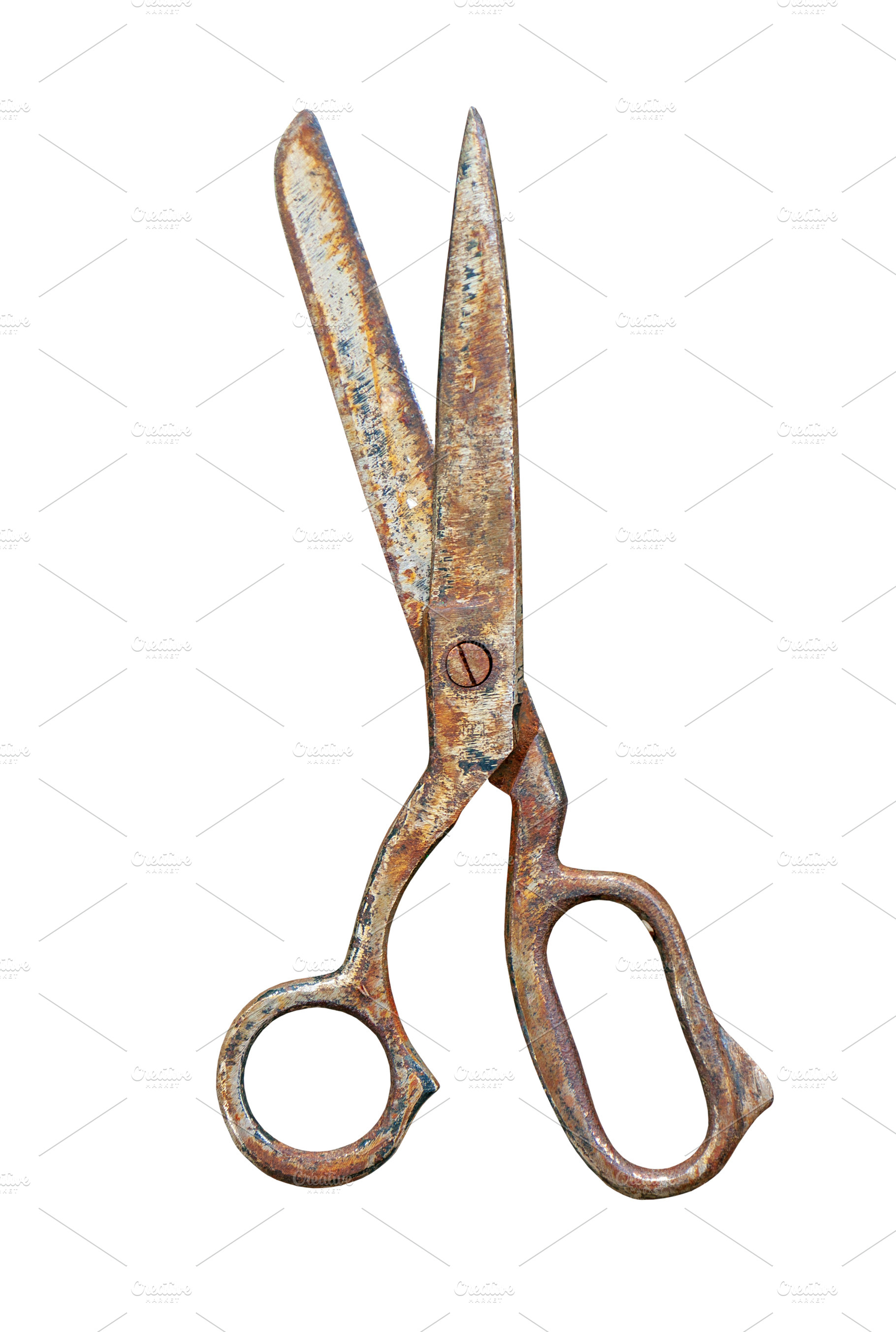 Old rustic tailor scissors isolated, an Industrial Photo by BOOCYS