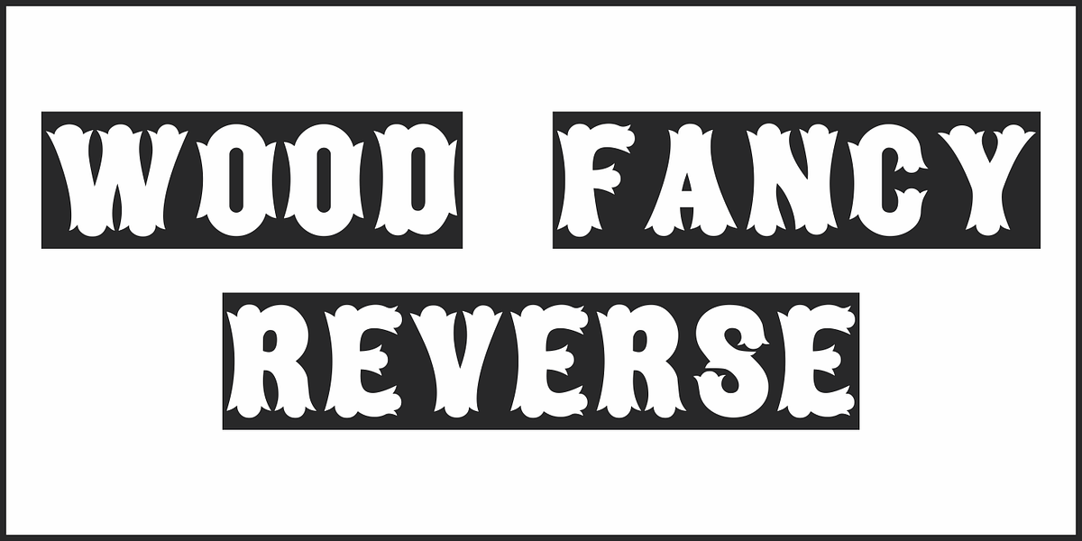 Wood Fancy Reverse JNL, a Font by Jeff Levine Fonts (Photo 2 of 5)