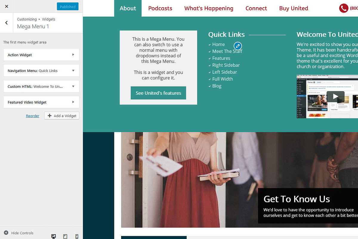 United - Church WordPress Theme, a WordPress Template by Organized Themes (Photo 2 of 2)