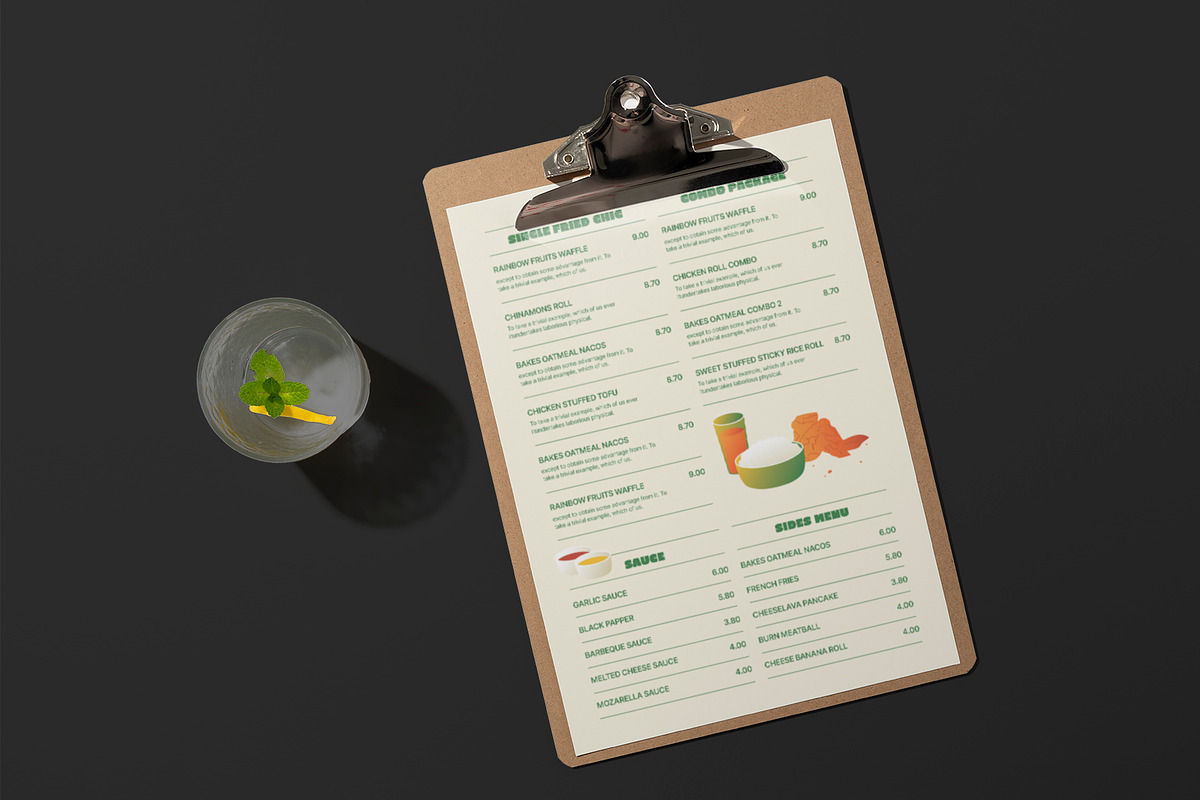 Modern Fried Chicken Menu preview 4