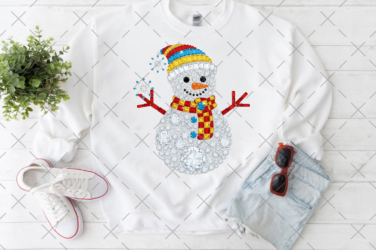 Sparkling Crystal Christmas Snowman, an Illustration by Craft Nest (Photo 6 of 6)