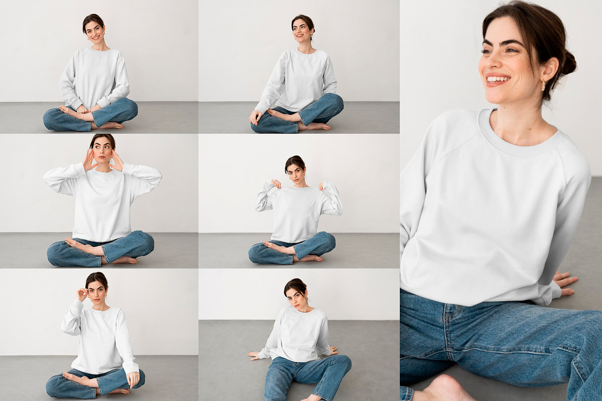 Woman Sweatshirt Mockup Bundle, a Hoody Mockup by Moixo studio (Photo 9 of 10)