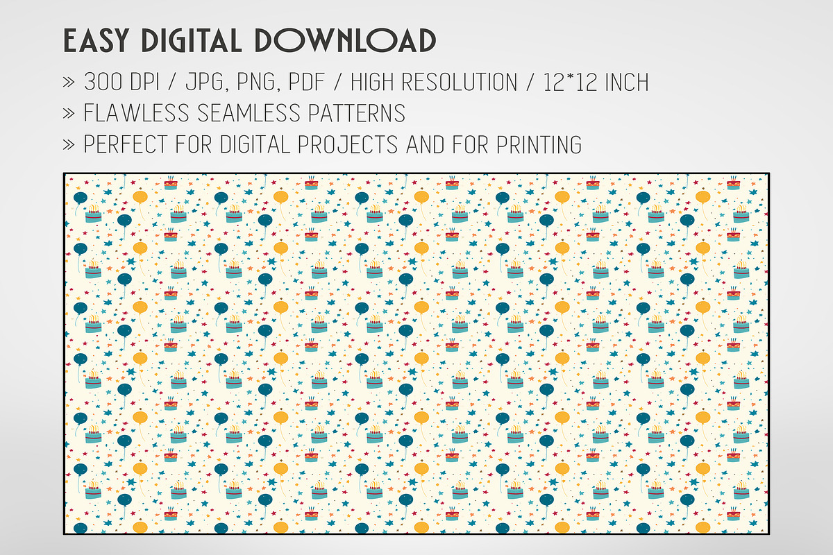20 Seamless Happy Birthday Patterns, a Pattern Graphic by Nordic Design ...