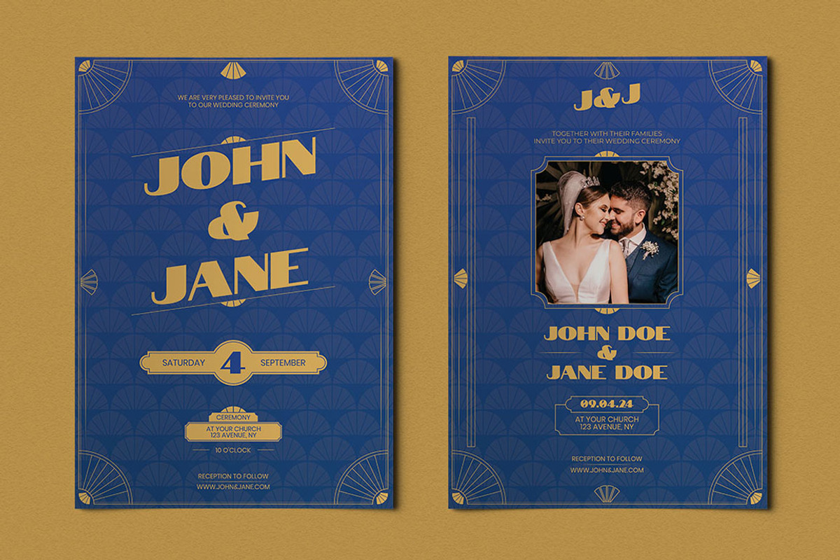 Mabel - Wedding Invitation Art Deco, a Poster Template by Attype (Photo 3 of 4)
