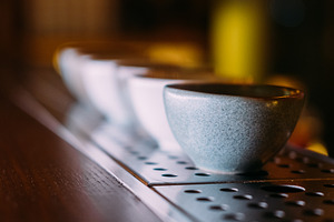 Asian pub sake cup ceramic bowl set pub counter, a Food & Drink Photo by Photo Drive Studio