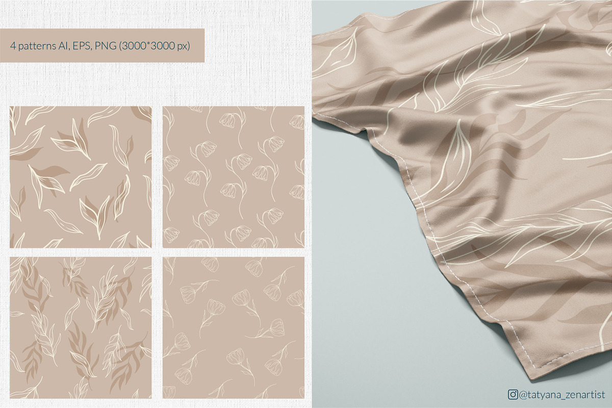 Botanical floral line art set, an Object Illustration by Tatyana_Zenartist (Photo 10 of 11)