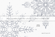 Silver glitter snowflakes clip art, an Object Graphic by Palette Pursuit (Thumbnail 2 of 4)