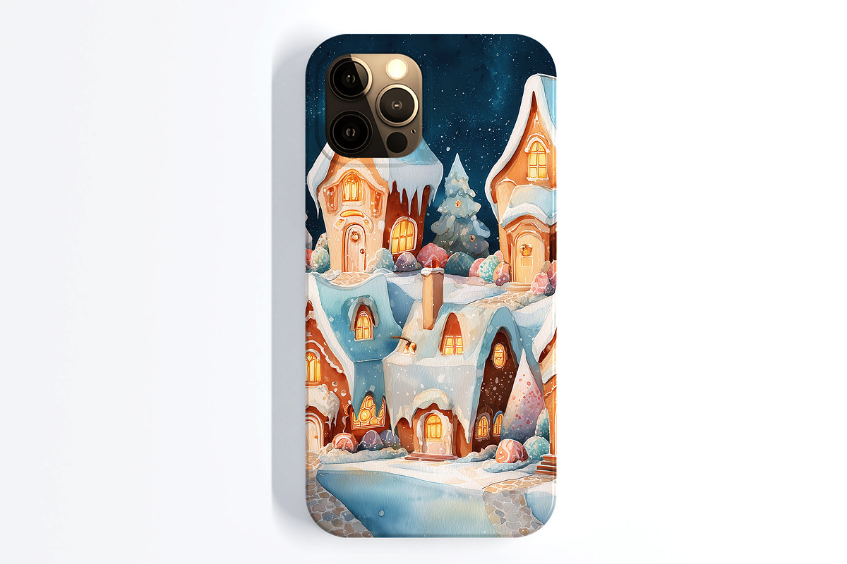 Christmas Snowy Cottage Illustration, a Decorative Illustration by Housui Patterns (Photo 7 of 9)
