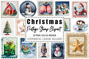 Christmas Postage Stamp Clipart, a Graphic by CitraGraphics (Thumbnail 1 of 4)