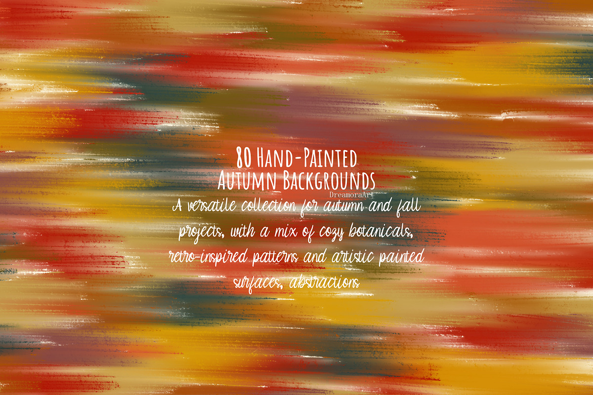 80 Hand-Painted Autumn Backgrounds, a Background Graphic by DreamoraArt (Photo 4 of 8)