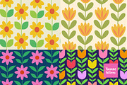 Mid Mod Flowers Patterns Collection, a Pattern Graphic by Yasmine Patterns (Thumbnail 2 of 8)