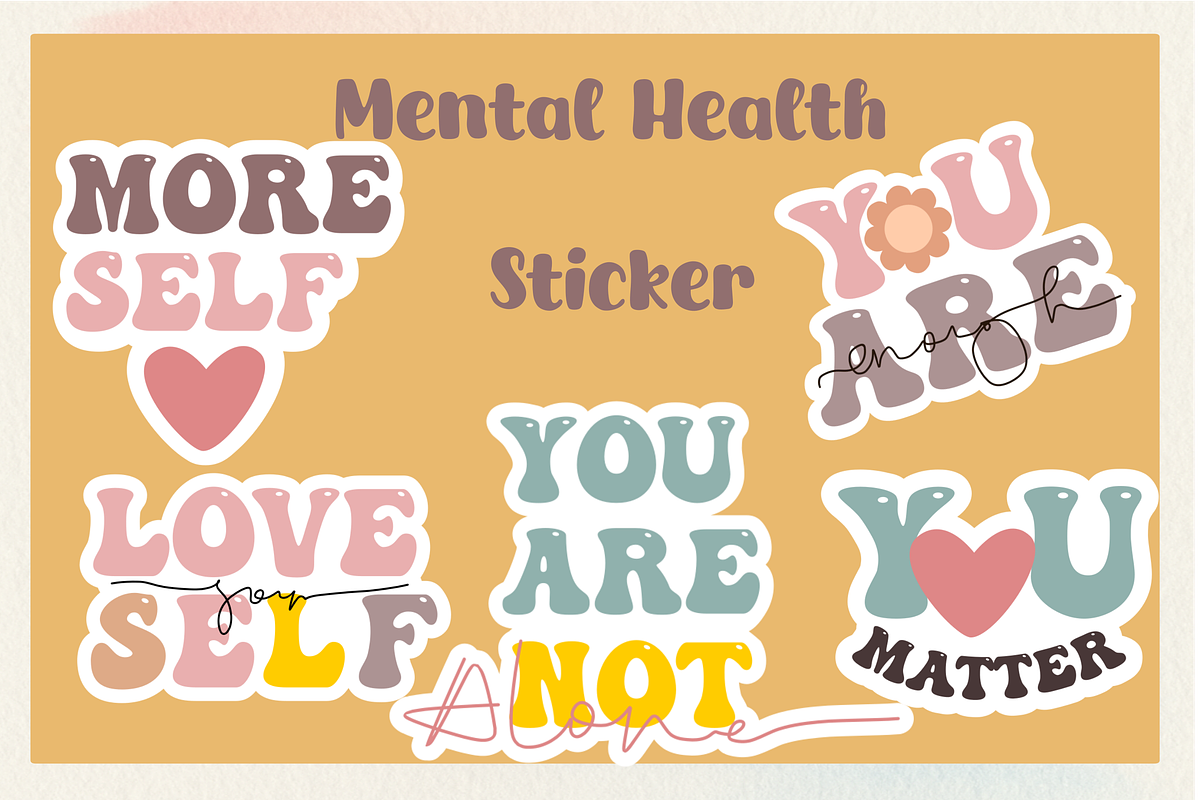 Mental Health Sticker, Self Love, an Object Graphic by craftNugraha