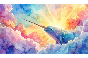 Fantasy narwhal soaring through, a Nature Photo by Igor Tichonow