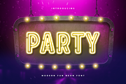 Party - Modern Fun Neon Font, a Sans Serif Font by Hamz Studio (Thumbnail 1 of 16)
