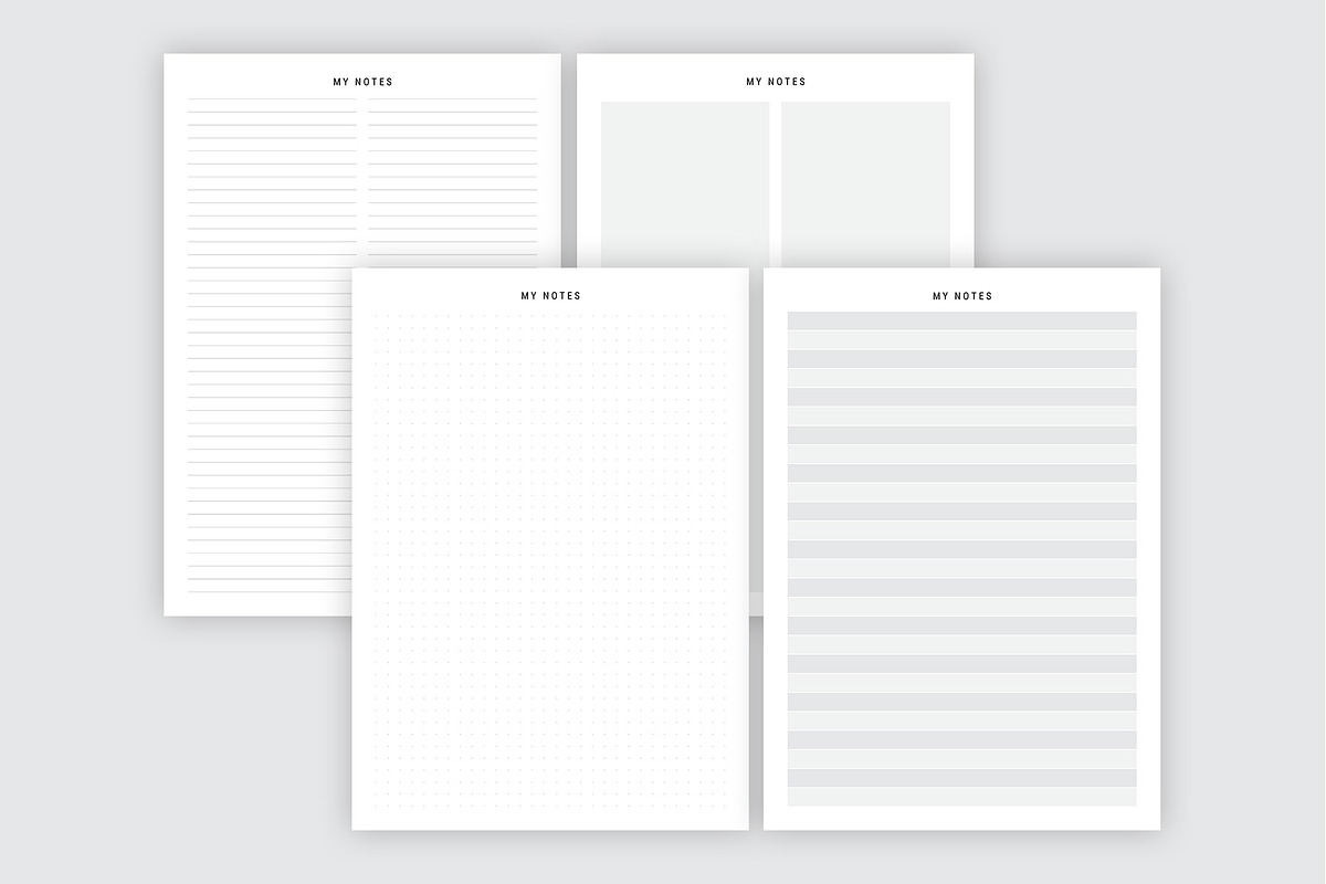 Digital Notes Template Bundle Pack, a Stationery Template by MNT-Creator