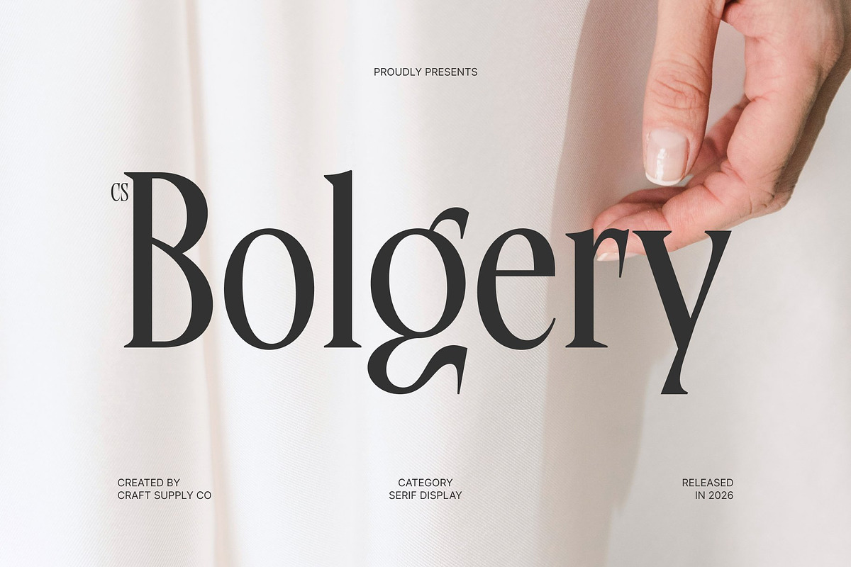 CS Bolgery – Elegant Serif Font, a Serif Font by Craft Supply Co. (Photo 1 of 8)