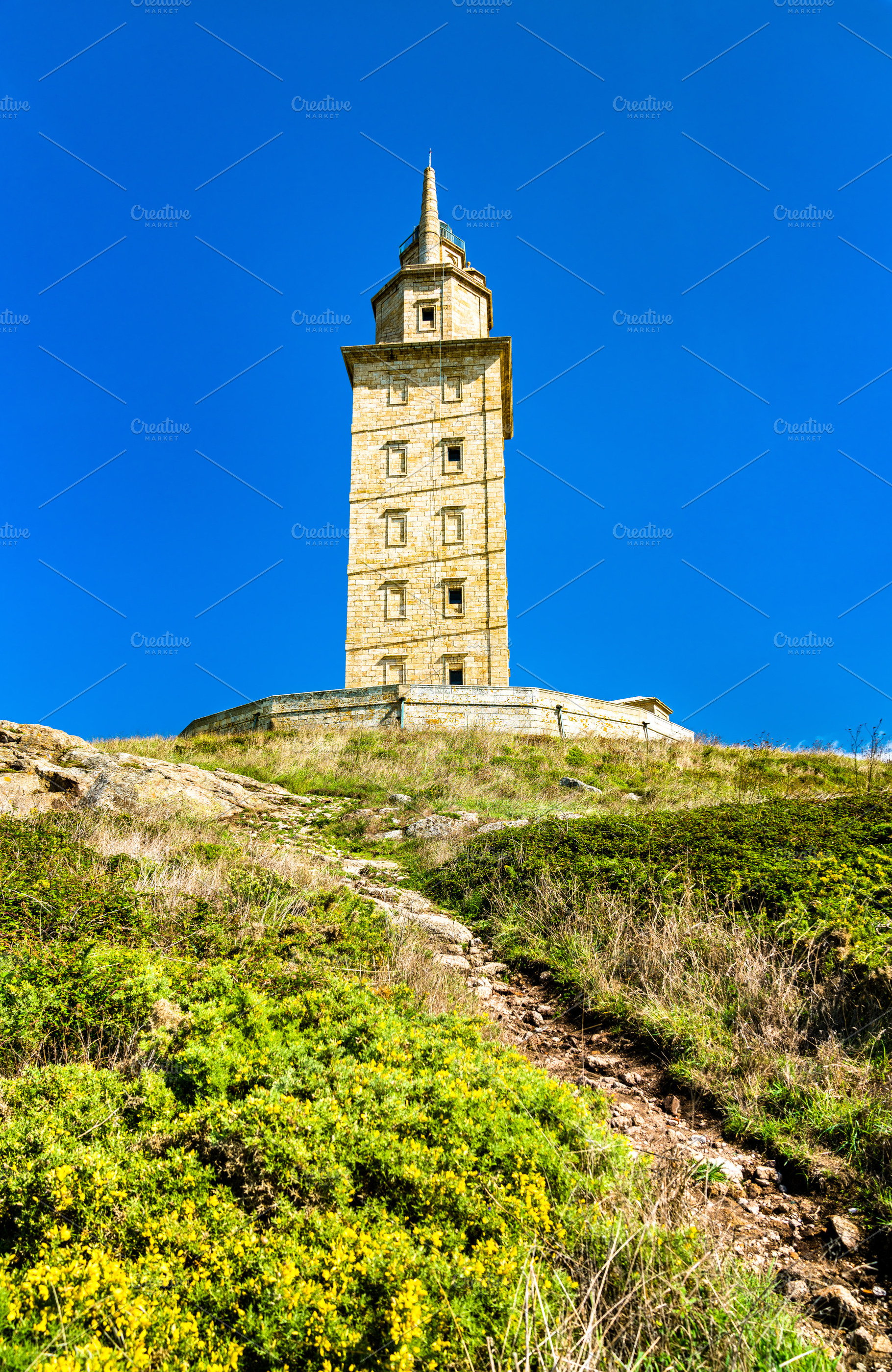 The tower of hercules in a coruna s containing spain, tower, and hercules, an Architecture Photo by Leonid Andronov