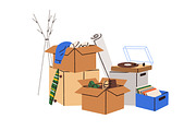 Cardboard boxes piles for moving set, an Object Illustration by Good Studio (Thumbnail 7 of 7)