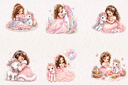 Princess and Unicorn Watercolor, a Seasonal Illustration by CreationArt (Thumbnail 5 of 8)