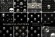 12 Dead Bandana Seamless Patterns, a Pattern Graphic by Inknfolly (Thumbnail 1 of 7)
