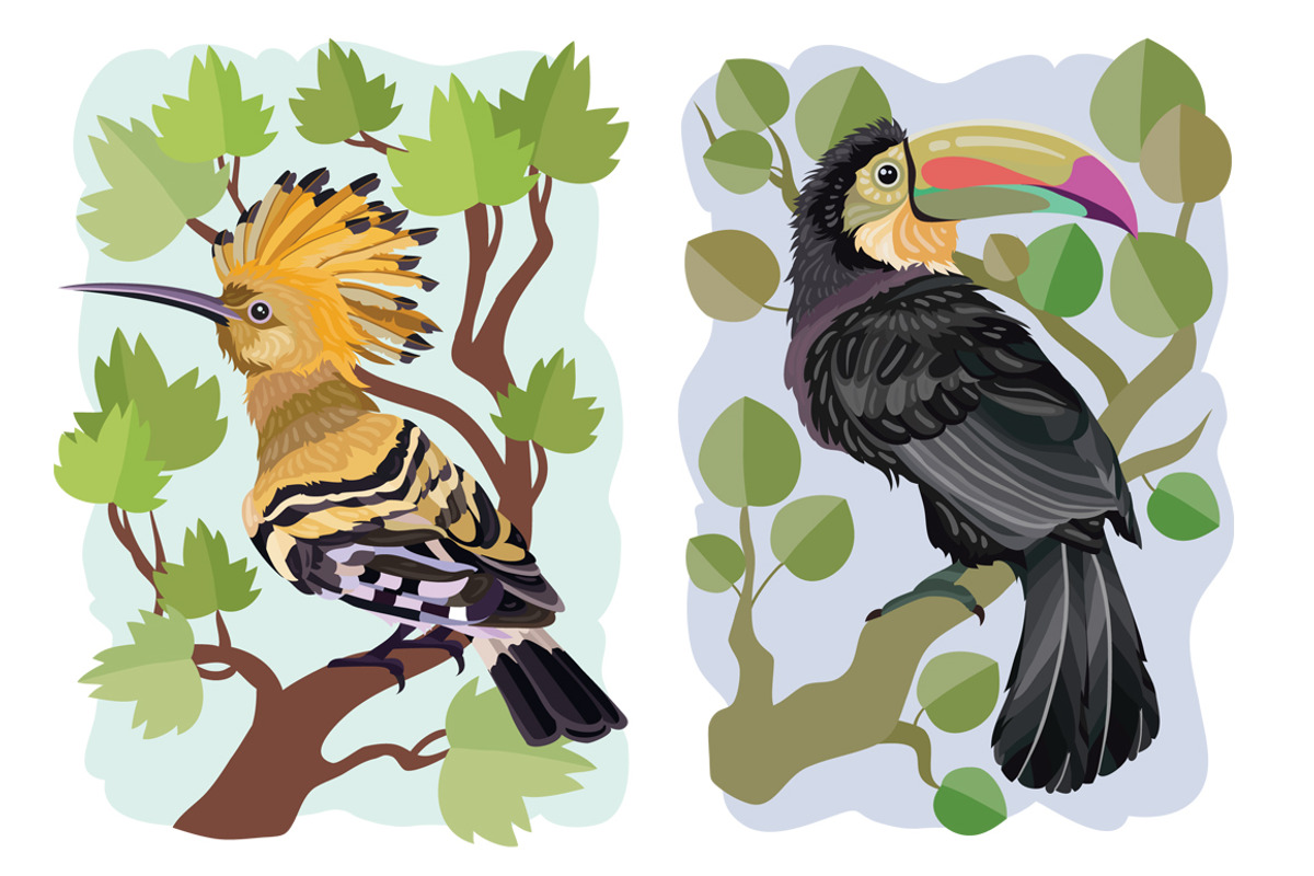 Bird vector set, an Illustration by Kopirin (Photo 3 of 8)
