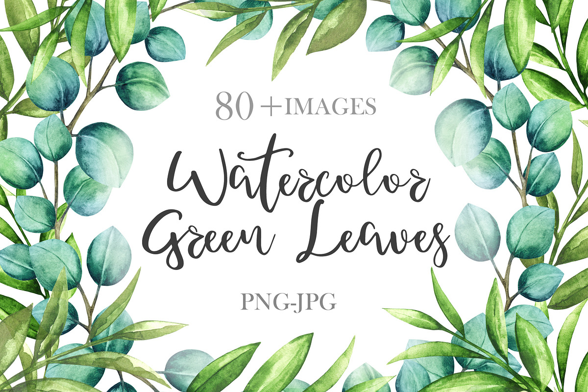 Watercolor Green Leaves, a Healthcare Illustration by Color_Brush (Photo 1 of 8)