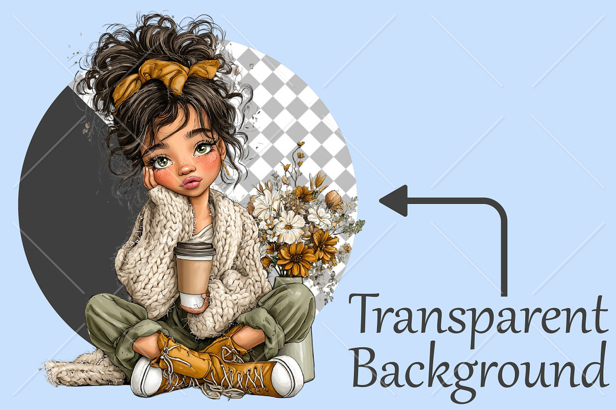 Whimsical Coffee Girl Clipart Bundle, a Seasonal Illustration by Canvas Craft (Photo 2 of 10)
