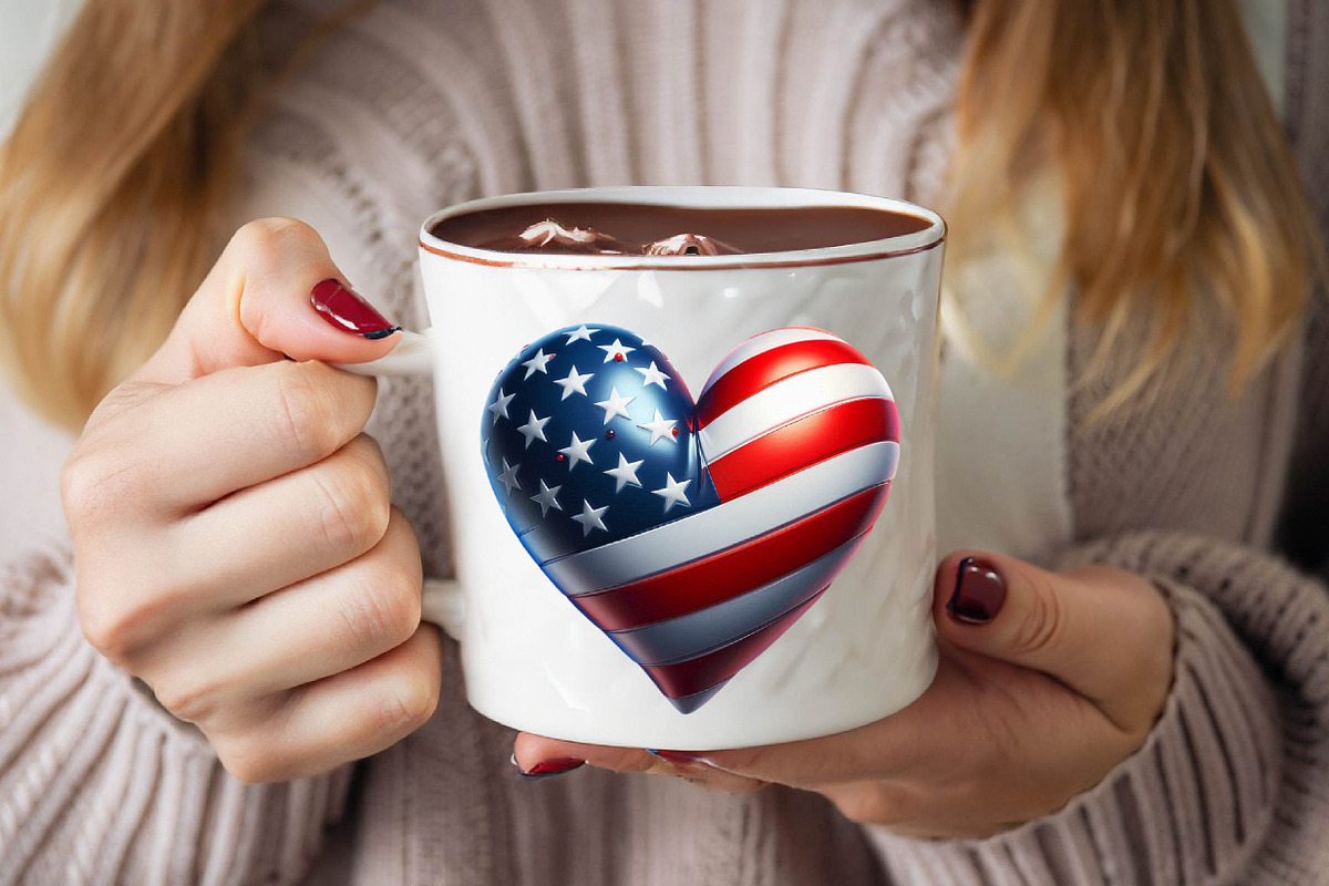 Watercolor Patriotic Heart Sublimat, an Illustration by SVGArt (Photo 6 of 8)